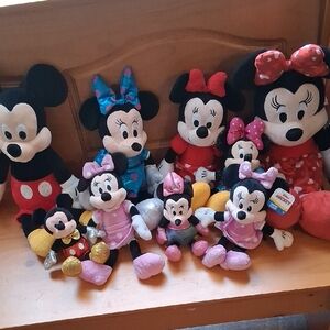 Disney Mickey and Minnie Mouse Plush Collection - Red, Black, Pink